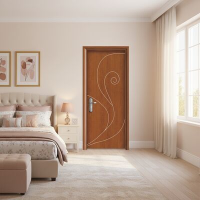 Durable Hollow Composite WPC Interior Door Moisture Resistant Heat Insulation Suitable for Bedrooms Living Rooms and Office
